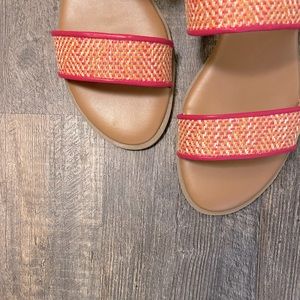 LC Lauren Conrad Mint Women's Wedge Memory Foam Sandals Size 11, Coral